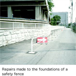 Repairs made to the foundations of a safety fence